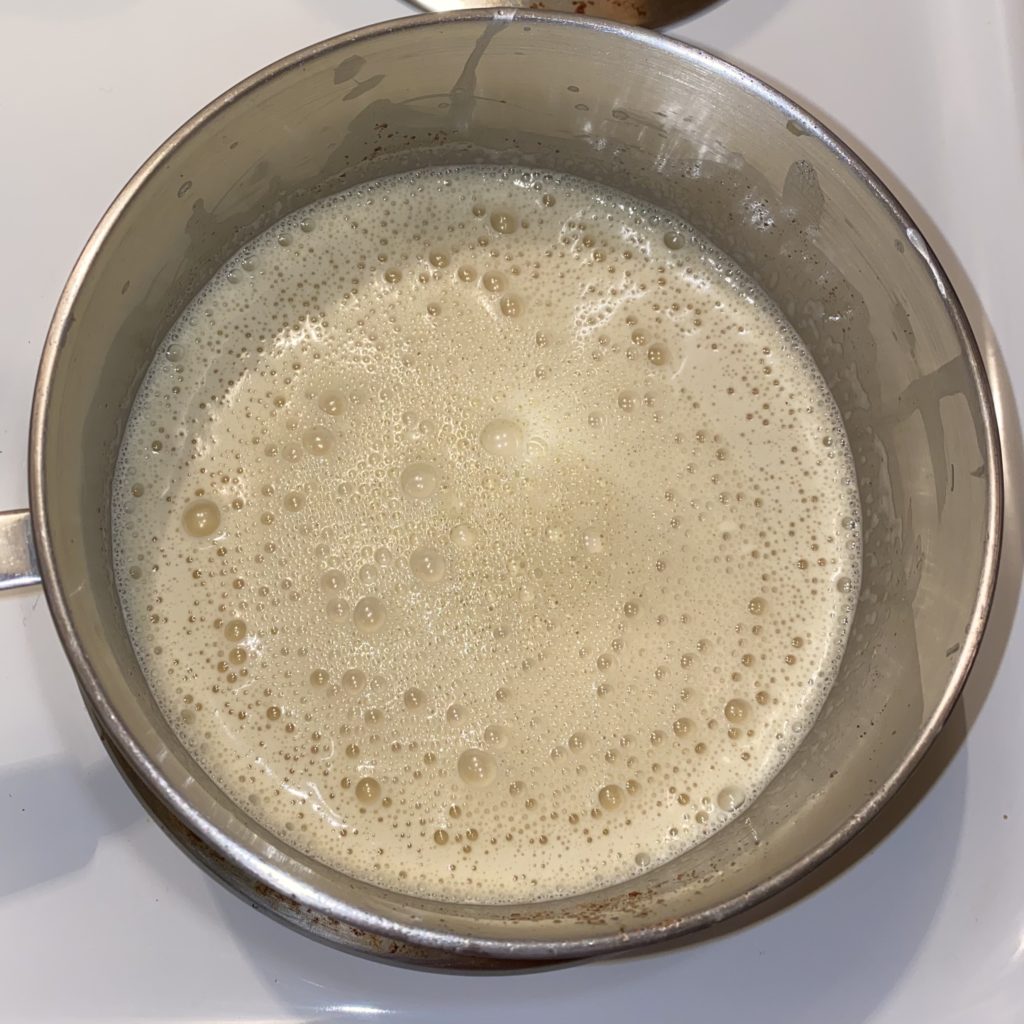 eggnog—milk, cream, and spices