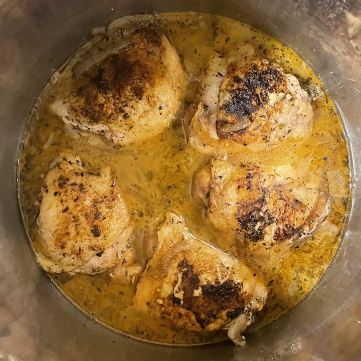 Apple cider chicken thighs